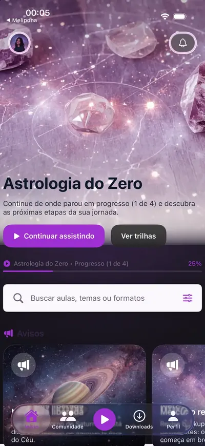 Desenvolvimento pessoal: exemplo de tela inicial com identidade própria